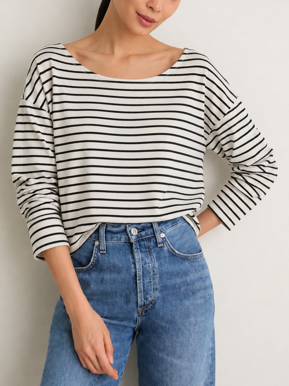 Tuckernuck Pomander Place Striped Wide Neck Top